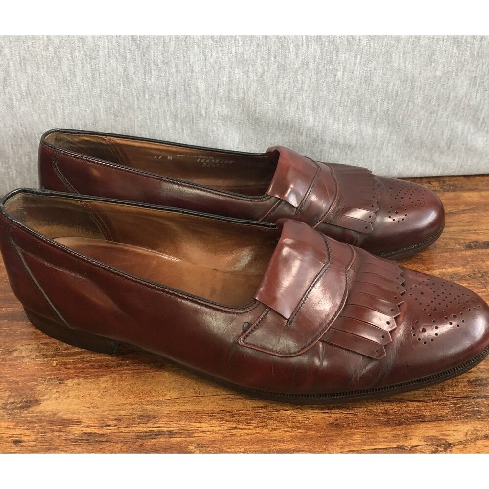 BOSTONIAN Men's Size‎ 11 M Leather Loafer Oxblood Burgundy Made in USA Shoes